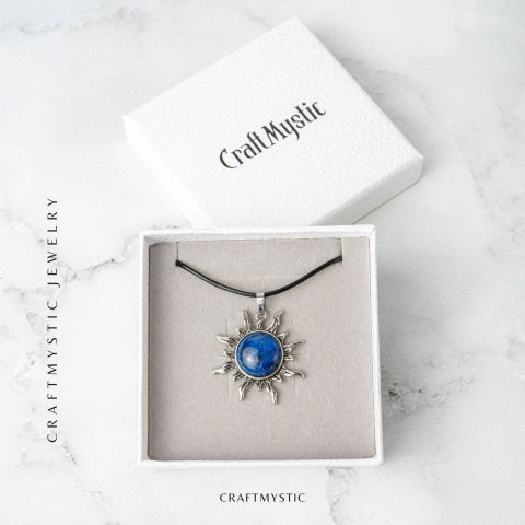 Intelepciune si Creativitate – Colier Soare cu Lapis Lazuli Natural [6]