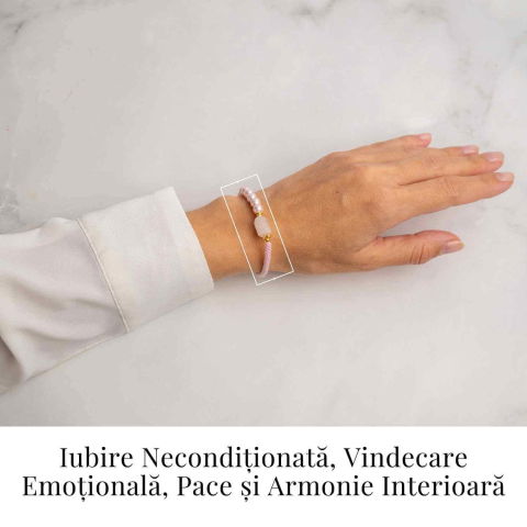 Bratara Cuart Roz si Perle – Energie de Iubire, Delicatețe si Armonie Interioara [1]