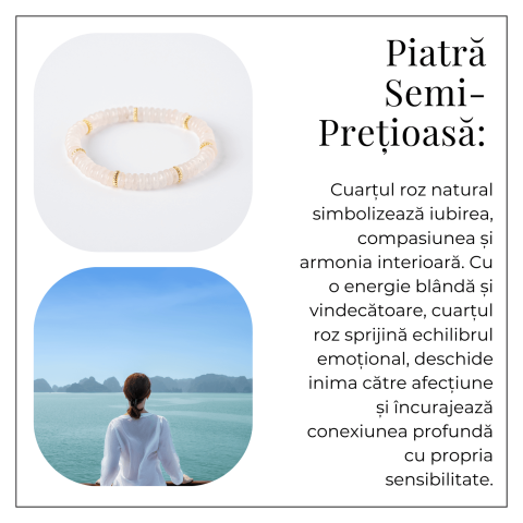 Iubire si Armonie – Bratara din Cuart Roz Natural [5]