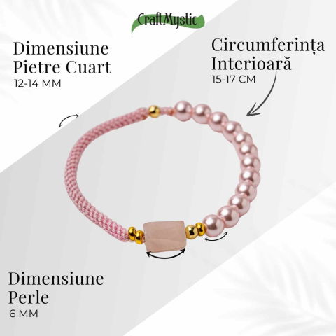 Bratara Cuart Roz si Perle – Energie de Iubire, Delicatețe si Armonie Interioara [3]