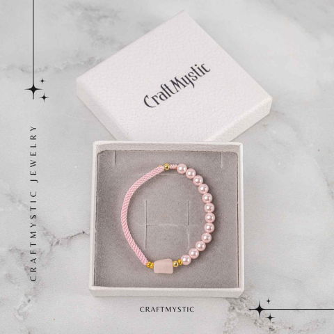 Bratara Cuart Roz si Perle – Energie de Iubire, Delicatețe si Armonie Interioara [7]