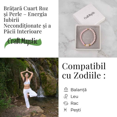 Bratara Cuart Roz si Perle – Energie de Iubire, Delicatețe si Armonie Interioara [4]
