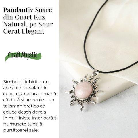 Iubire si Armonie – Colier Soare cu Cuart Roz Natural [2]