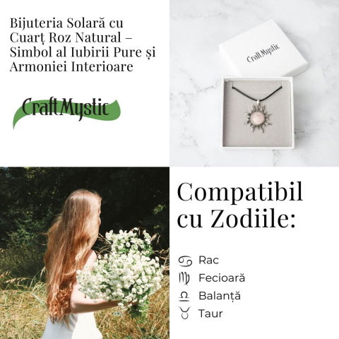 Iubire si Armonie – Colier Soare cu Cuart Roz Natural [4]