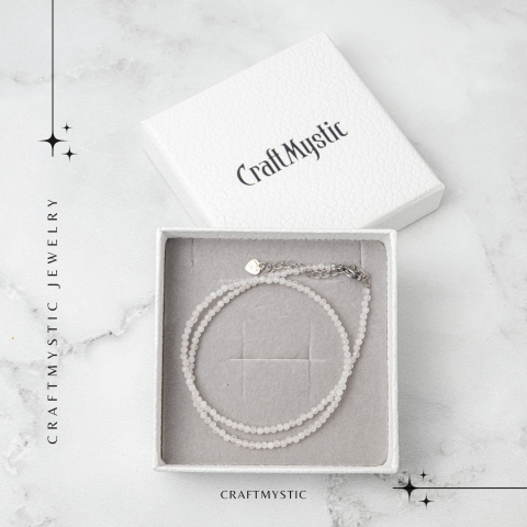 Iubire si Delicatete – Choker din Otel Inoxidabil cu Cuart Roz fatetat [7]