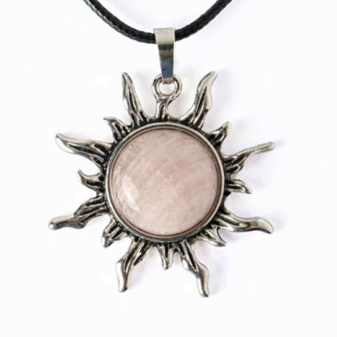 Rac - Iubire si Armonie – Colier Soare cu Cuart Roz Natural