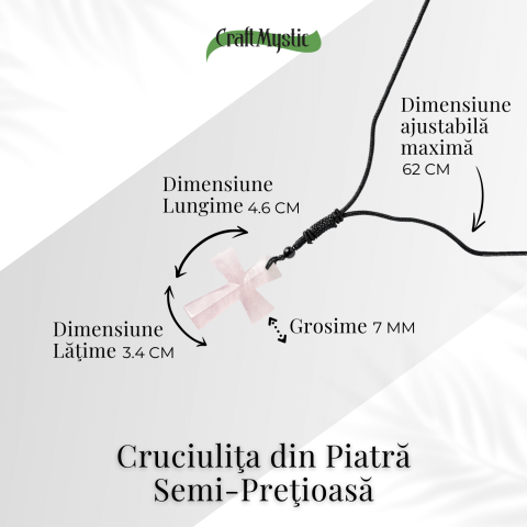 Iubire si Armonie – Colier Cruce din Cuart Roz Natural [3]