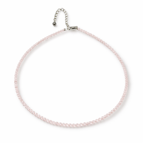 Iubire si Delicatete – Choker din Otel Inoxidabil cu Cuart Roz fatetat