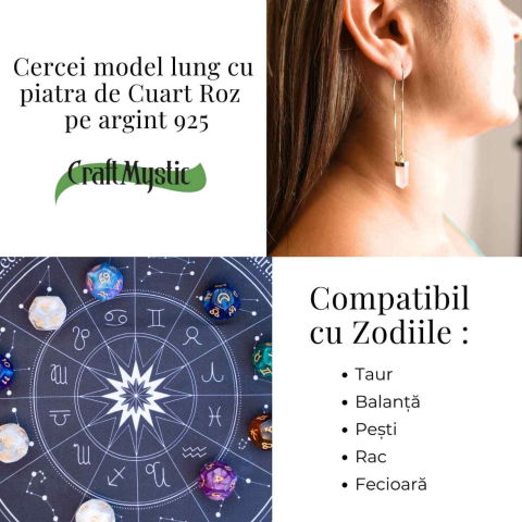 Armonie si Iubire – Cercei din Argint 925 cu Cuart Roz Natural [4]