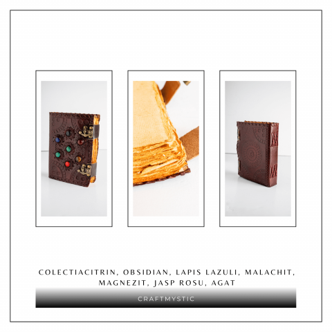 Jurnal Vintage Visiniu cu Cele 7 Pietre Chakre [9]