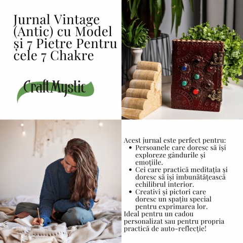 Jurnal Vintage Visiniu cu Cele 7 Pietre Chakre [4]