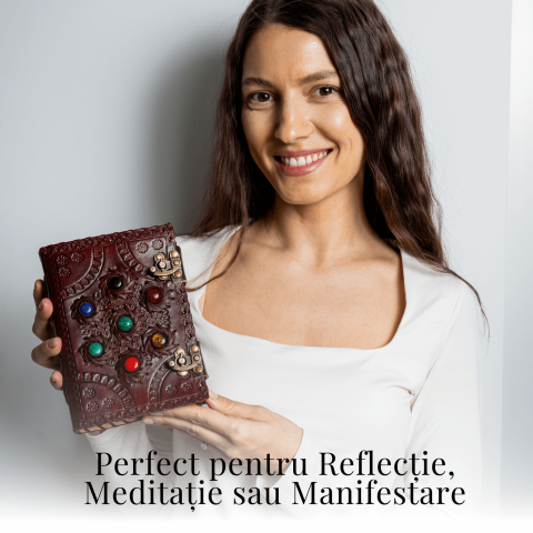 Jurnal Vintage Visiniu cu Cele 7 Pietre Chakre [1]