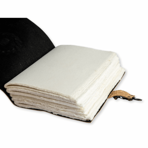 Jurnal din piele naturala cu Lapis Lazuli si hartie de bumbac – Calatorie interioara in stil vintage [5]