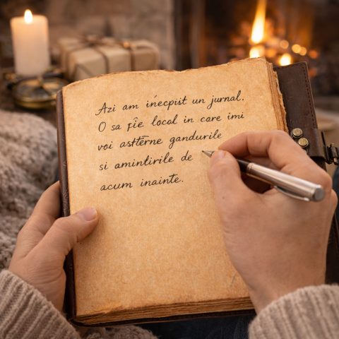 Jurnal vintage din piele naturala cu hartie bumbac si malachit decorativ 20x15 cm [6]