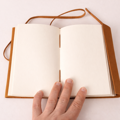 Jurnal Vintage din Piele Naturala „Aripa Libertatii” – hartie din bumbac, 18 × 13 cm [4]