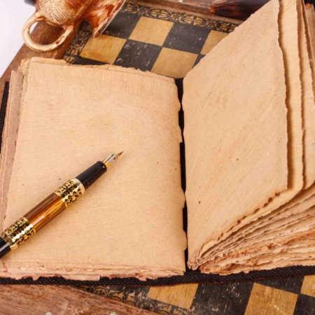 Jurnal Vintage din Piele cu Design Soare si Luna - Manual, cu Pagini de Hartie tip pergament 190-200 Pagini [5]