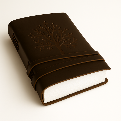 Instrumente și Accesorii Spirituale - Jurnal piele naturala cu Arborele Vietii si hartie de bumbac – Creativitate si conexiune spirituala