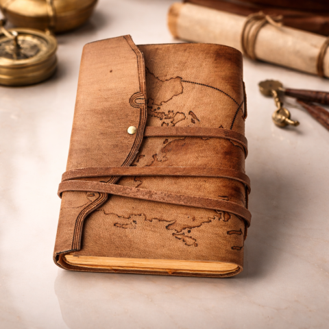 Jurnal Medieval din Piele Naturala cu Harta – Cronicile Exploratorului 18x13 cm [6]