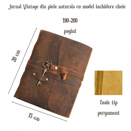 Jurnal Vintage incuietoare cheie inima -Eleganta si Intimitate [4]