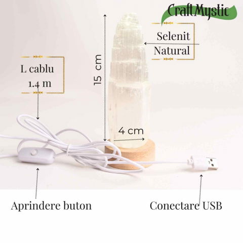 Lampa de noapte din Selenit natural – Purificare si Liniste [2]