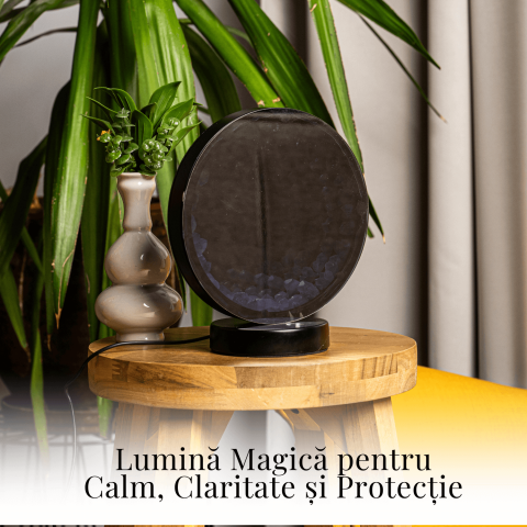 Lampa cu Oglinda si Ametist Natural – Decor Magic cu Cristale Energetice [4]