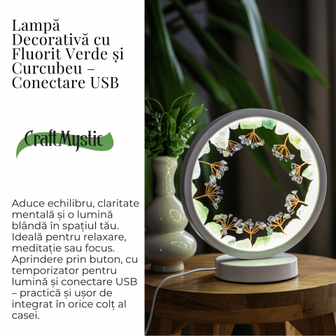 Lampa cu fluorit verde si curcubeu – Claritate si armonie cu cristale naturale [3]