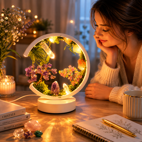 Lampa Rotunda cu Pietre Naturale – Armonie, Echilibru si Energie Pozitiva [3]