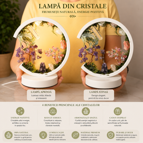 Lampa Rotunda cu Pietre Naturale – Armonie, Echilibru si Energie Pozitiva [1]