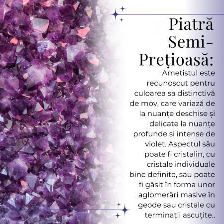 Lampa rotunda de Noapte Naturala cu Cristal de Ametist - USB, Decor Acasa [9]