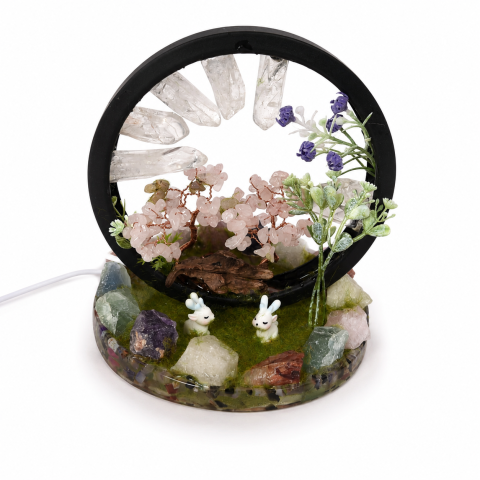Lampa cu Cristale Naturale Rotunda – Armonie, Energie Pozitiva si Decor Elegant [7]