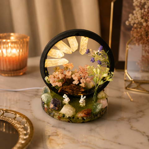Lampa cu Cristale Naturale Rotunda – Armonie, Energie Pozitiva si Decor Elegant [6]