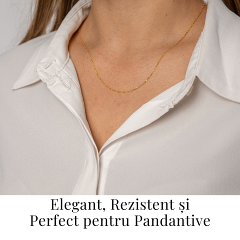 Lant din Argint 925 Placat cu Aur 18K – Subtire, Stralucitor, Reglabil [1]