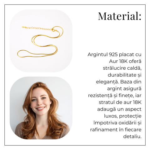 Lant Argint 925 Placat cu Aur 18K – Elegant, Subtil si Ideal pentru Pandantive [5]