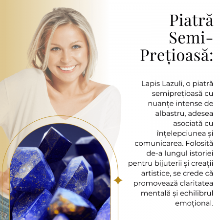 Colier Reglabil cu Pandantiv 35mm Varf de Lapis Lazuli cu 6 Fete [4]