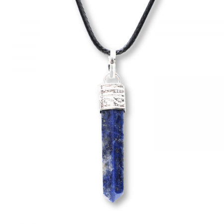 Sagetator - Colier Reglabil cu Pandantiv 35mm Varf de Lapis Lazuli cu 6 Fete