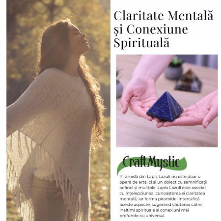 Piramida Sculptata Manual 60mm din Piatra Lapis Lazuli Naturala [4]