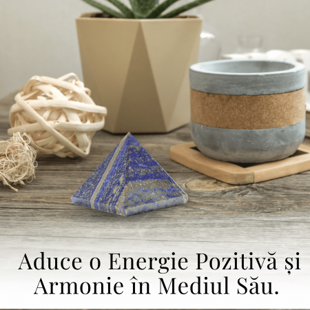 Piramida Sculptata Manual 60mm din Piatra Lapis Lazuli Naturala [2]