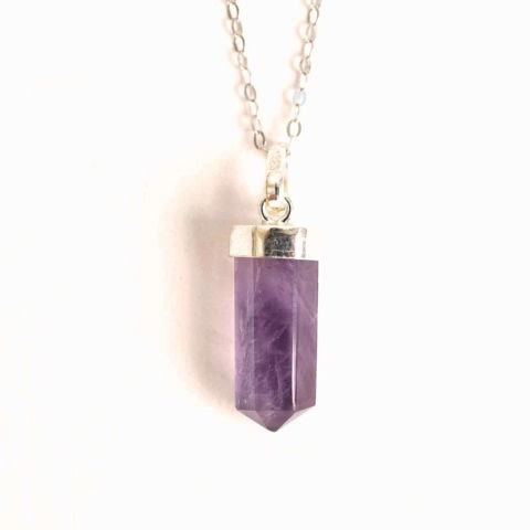 Protectie si Claritate Zilnica – Colier Turnulet cu Ametist si Argint 925 [0]