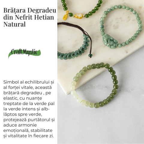Bratara Degradeu din Nefrit Hetian Natural – Vitalitate si Echilibru [2]