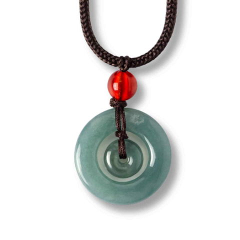 Cristale pe beneficii - Liniste si Protectie – Colier Talisman Peace Lock din Jad Albastru de Guatemala