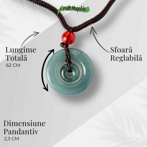 Liniste si Protectie – Colier Talisman Peace Lock din Jad Albastru de Guatemala [3]