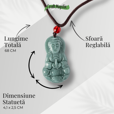 Protectie si Intelepciune – Colier Guanyin din Jad Albastru de Guatemala [3]