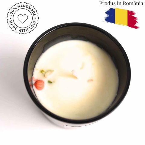 Cristale pe beneficii - Lumanare cu ulei esential de portocala dulce & scortisoara – Energie si confort natural