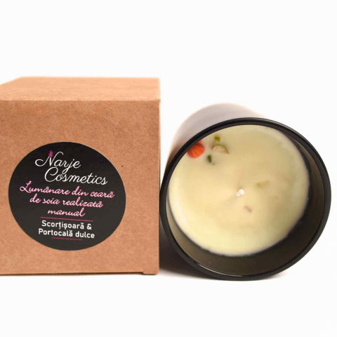 Lumanare cu ulei esential de portocala dulce & scortisoara – Energie si confort natural [3]