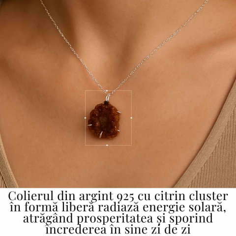 Energie si Abundenta Zilnica – Colier Argint 925 cu Citrin Cluster [1]