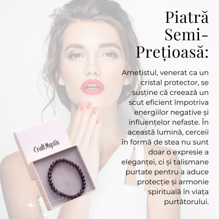 Bratara Elastica cu Margele Naturale de 6mm din Ametist [2]