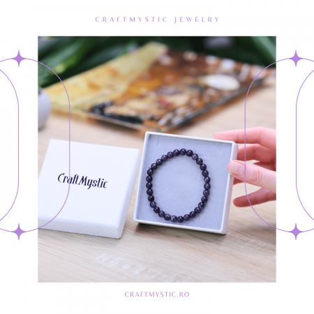 Bratara Elastica cu Margele Naturale de 6mm din Ametist [7]