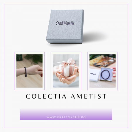 Bratara Elastica cu Margele Naturale de 6mm din Ametist [6]