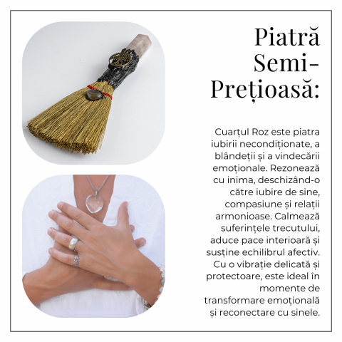 Maturica pentru curatare energetica – Varf Cuart Roz natural [3]