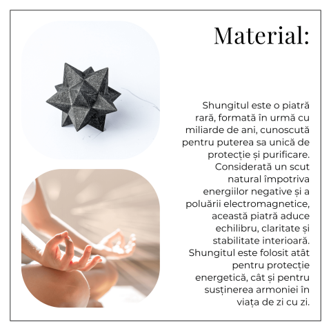 Merkaba din Shungit Natural 5.5 cm – Stea Sacra de Protectie, Purificare si Armonie Energetica [5]